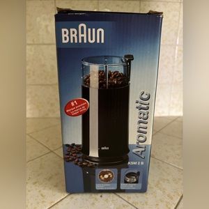 BRAND NEW KSM 2 B Braun Aromatic Coffee Grinder, Black